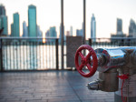 Dubai skyscrapers hydrant line [red]